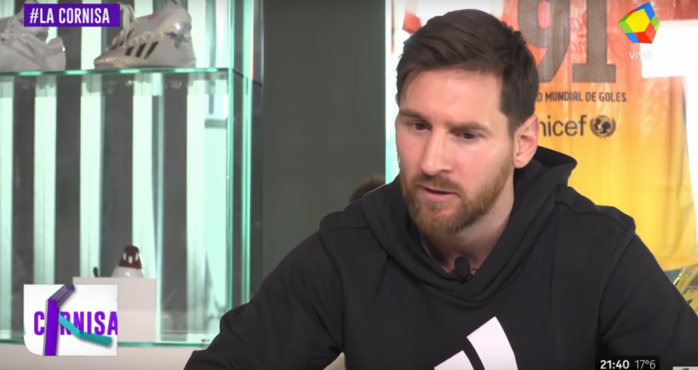 Messi deu entrevista para canal de televis�o argentino