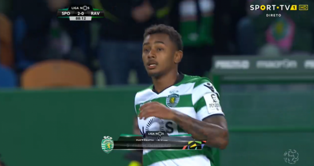 Wendel entrou em campo pelo Sporting em uma partida oficial