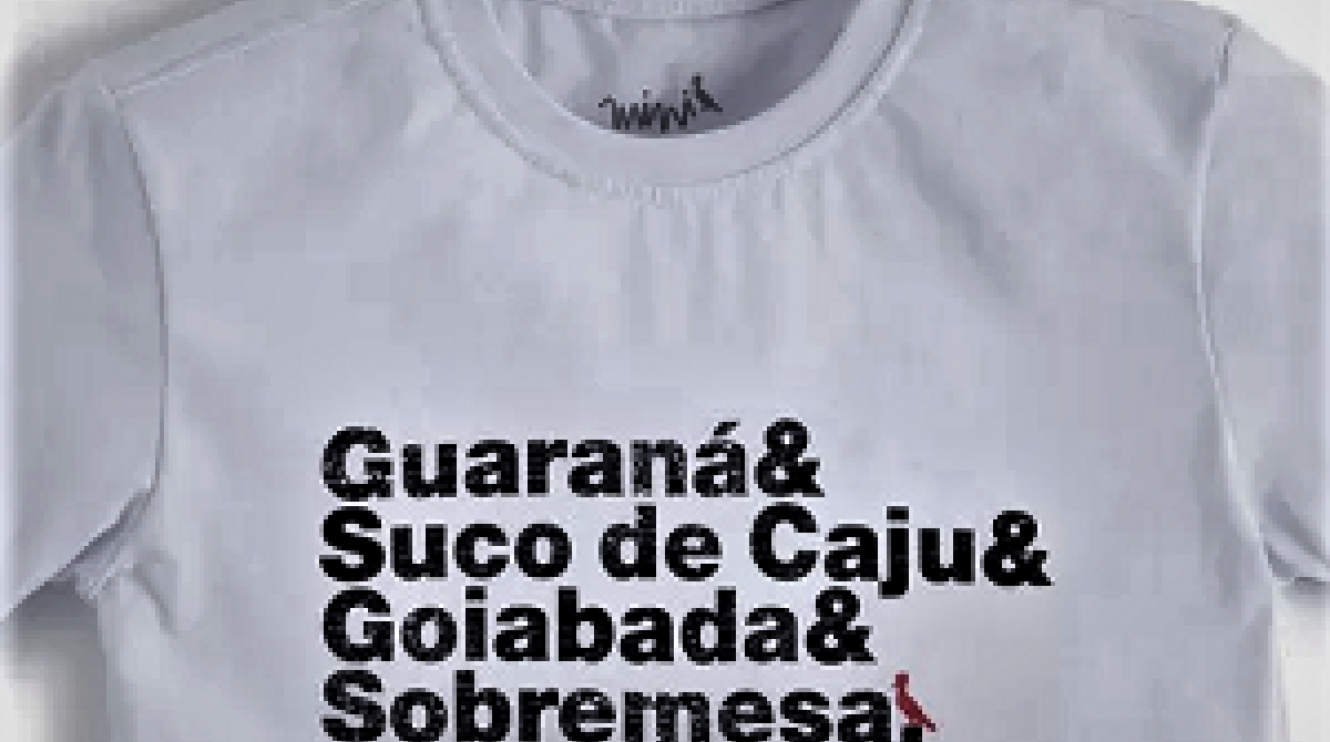 Uma das camisas comercializadas pela Reserva com alusão à uma canção de Tim Maia 