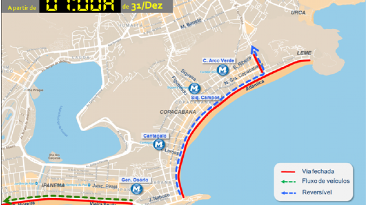 Primeira etapa de interdições, às 7h do dia 31 de dezembro