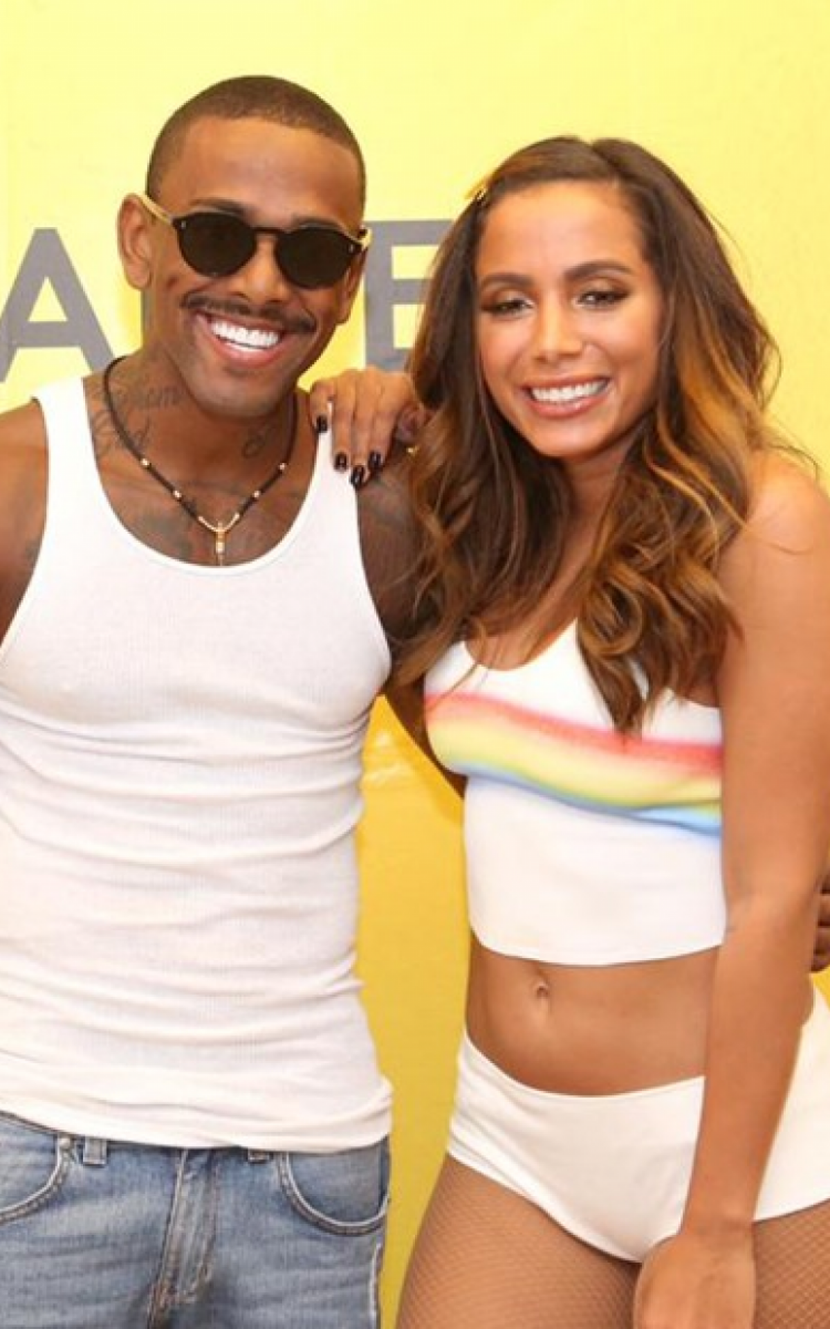 Nego do Borel e Anitta no ensaio do Bloco das Poderosas, no Jockey, neste domingo