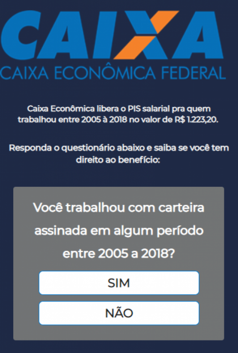 Novo golpe do PIS já foi detectado mais de 200 mil vezes nas últimas 24h