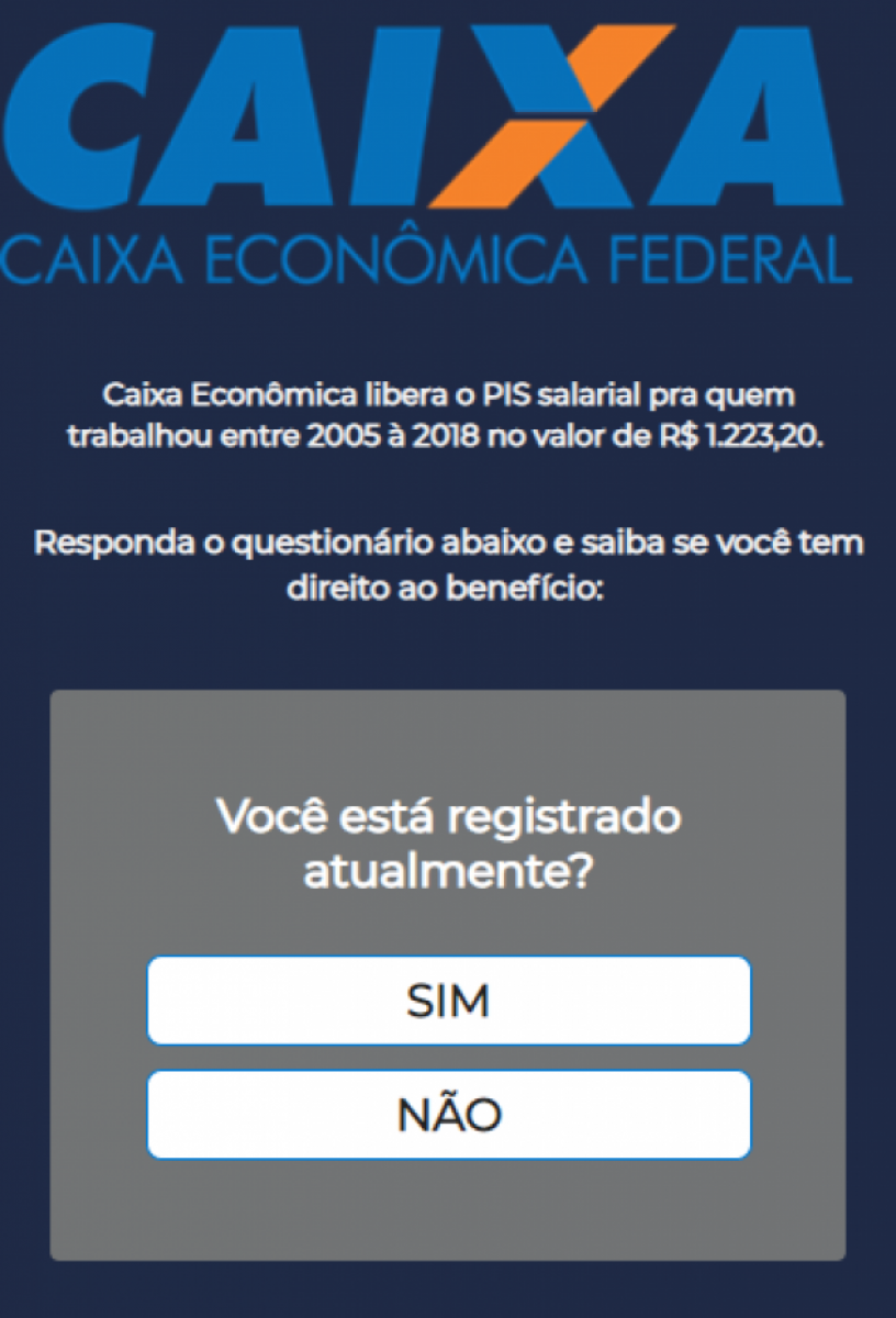 Novo golpe do PIS já foi detectado mais de 200 mil vezes nas últimas 24h