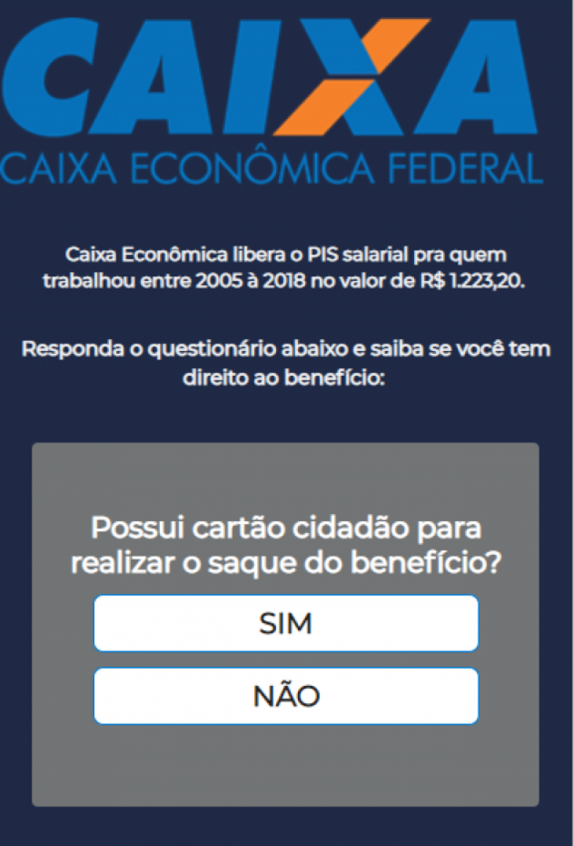 Novo golpe do PIS já foi detectado mais de 200 mil vezes nas últimas 24h