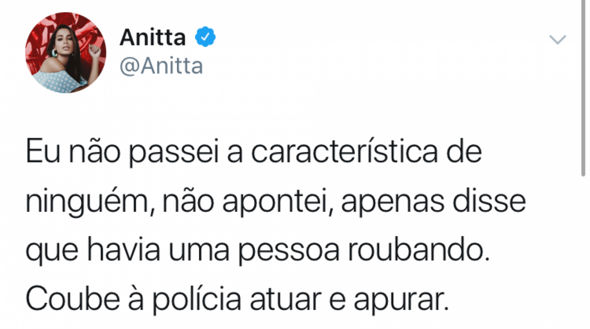 Anitta comenta acusações de racismo 
