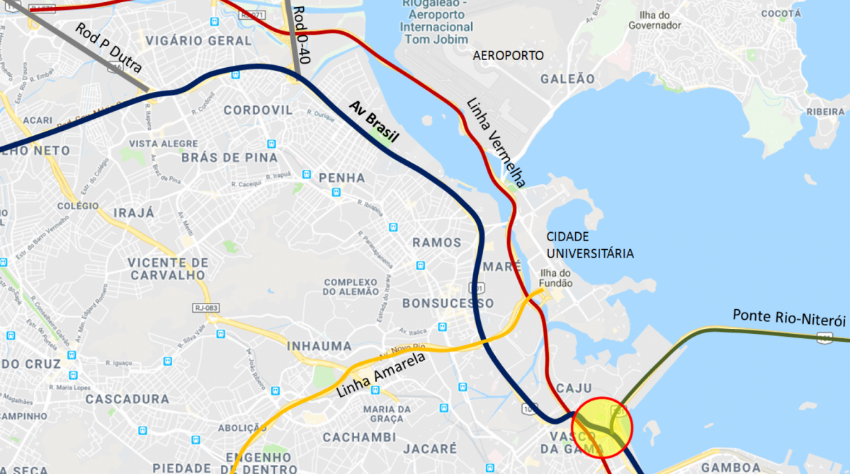 Interdição na altura do Caju