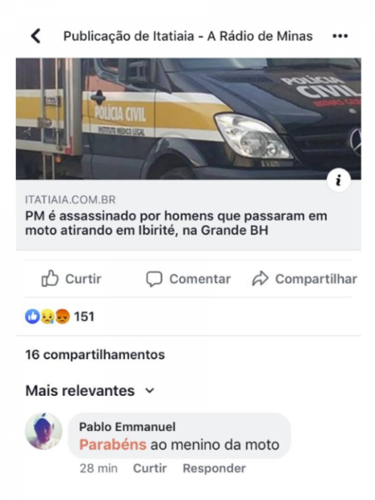Professor &eacute; preso por comemorar morte de PM no Facebook