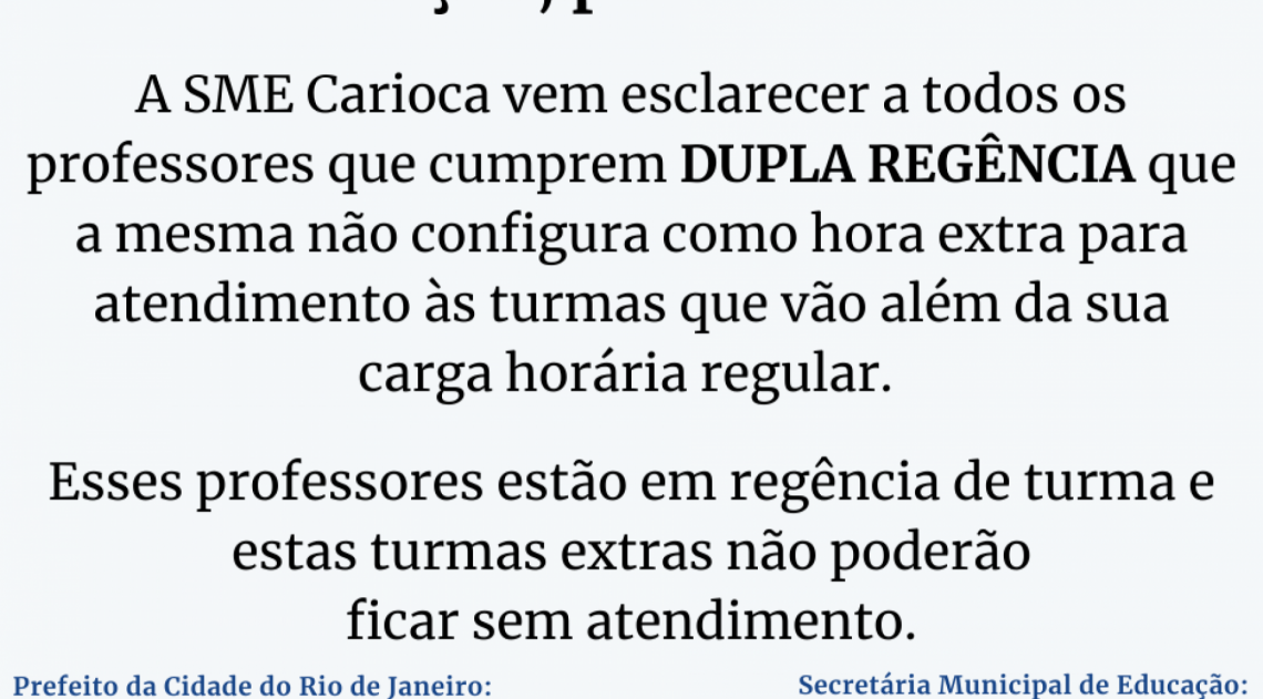 Secretaria Municipal de Educação fez o esclarecimento após diversos questionamentos de professores  - Reprodução Facebook