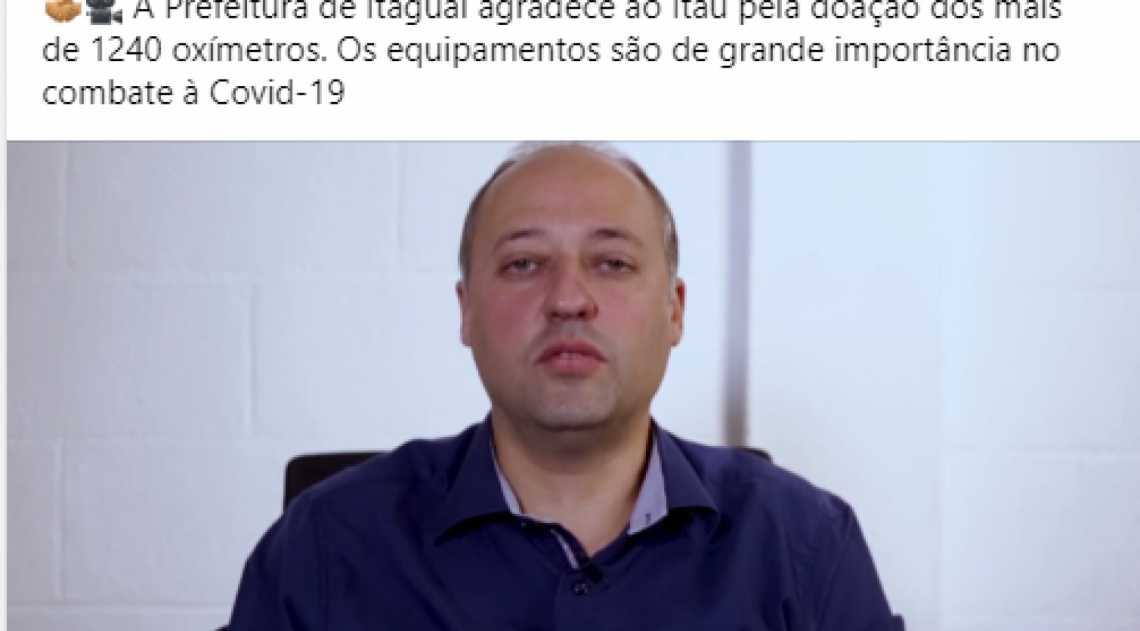O secretário de Saúde de Itaguaí, Carlos Zóia, no vídeo: números da doação 
 são discrepantes - Reprodução internet - Facebook da Prefeitura de Itaguaí