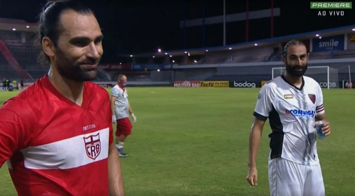 Léo Gamalho e Renan Fonseca brincam sobre meme  - Reprodução Premiere