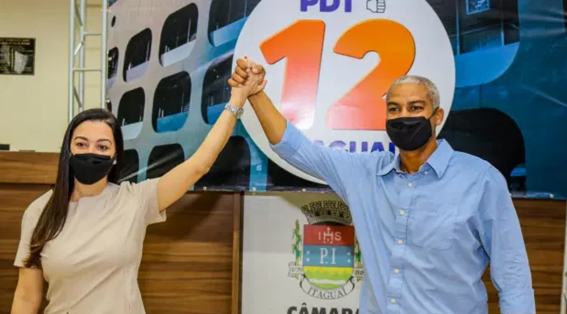 Kelaine junto ao marido Waldemar: casal de pedetistas vai concorrer aos cargos máximos do executivo municipal no próximo pleito - Divulgação - PDT Itaguaí