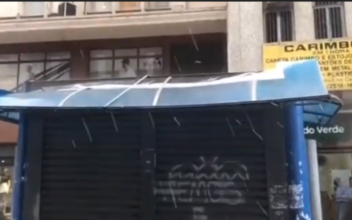 Chuva de granizo no Centro do Rio - Reprodução