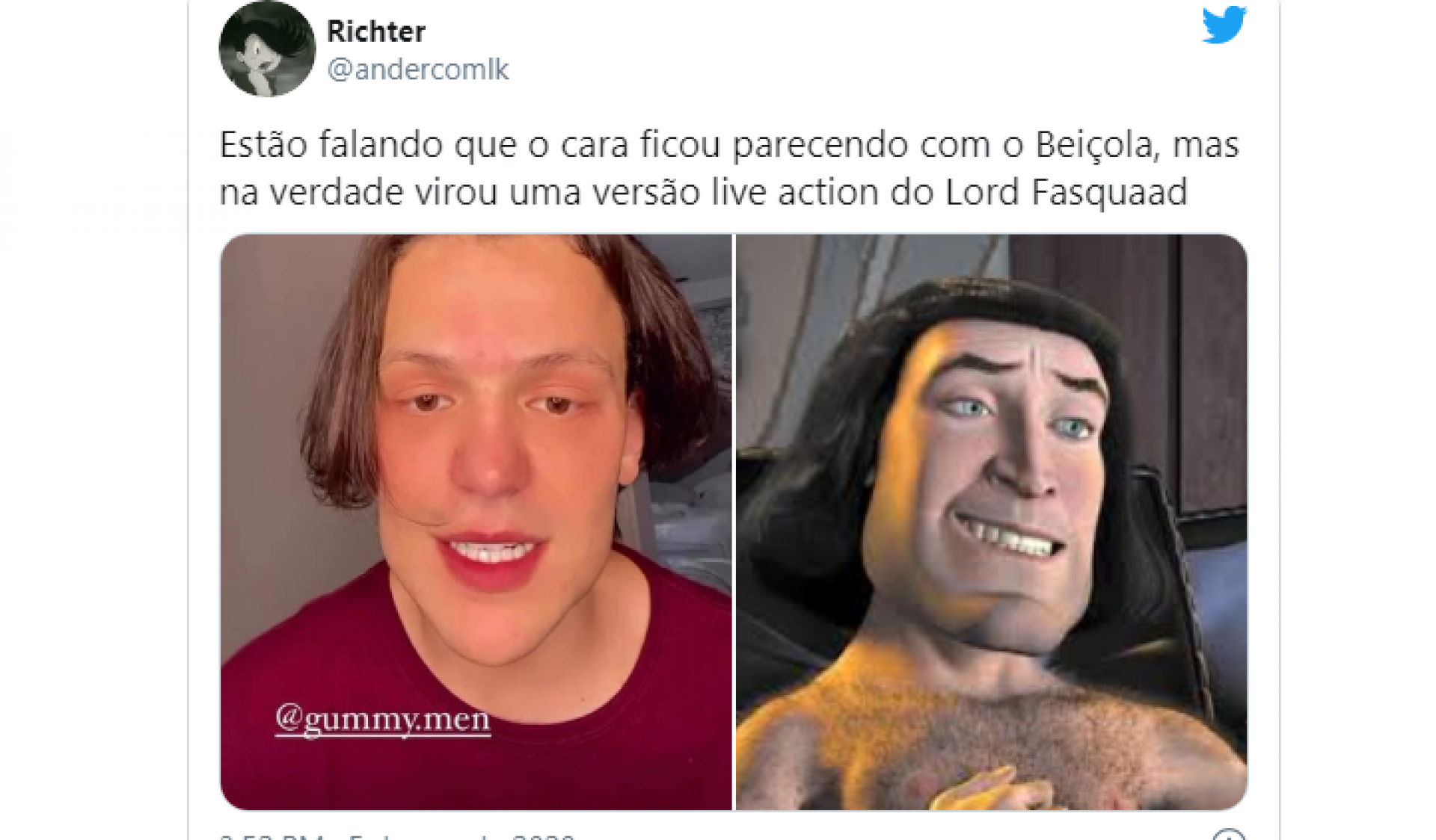Saulo Poncio vira meme mas nega harmonização facial - Reprodução Internet