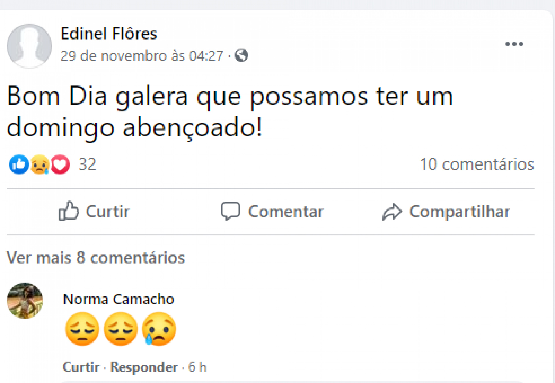 No mesmo domingo (29), Edinel chegou a deixar uma mensagem em sua página do Facebook - Divulgação