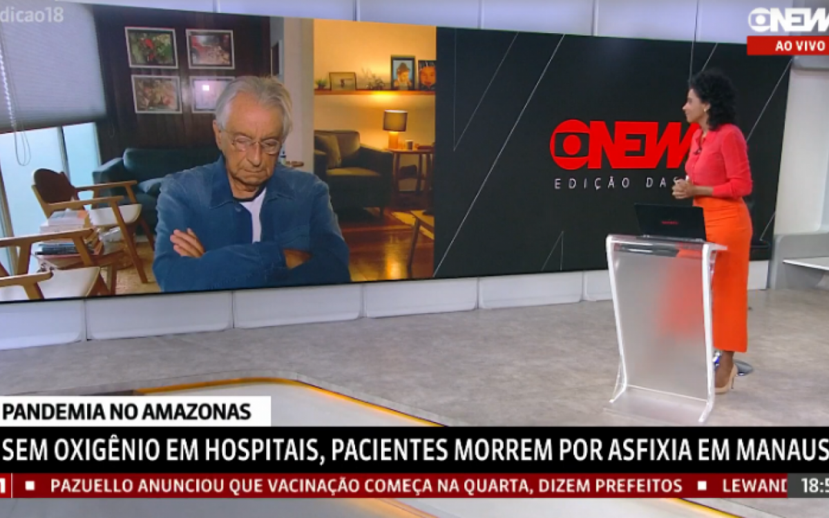 Fernando Gabeira é flagrado dormindo na Globonews - Reprodução
