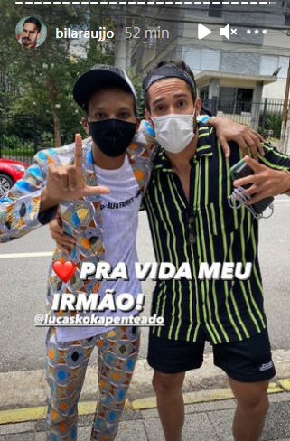 Lucas Penteado e Bil se reencontraram neste domingo - Reprodução Internet