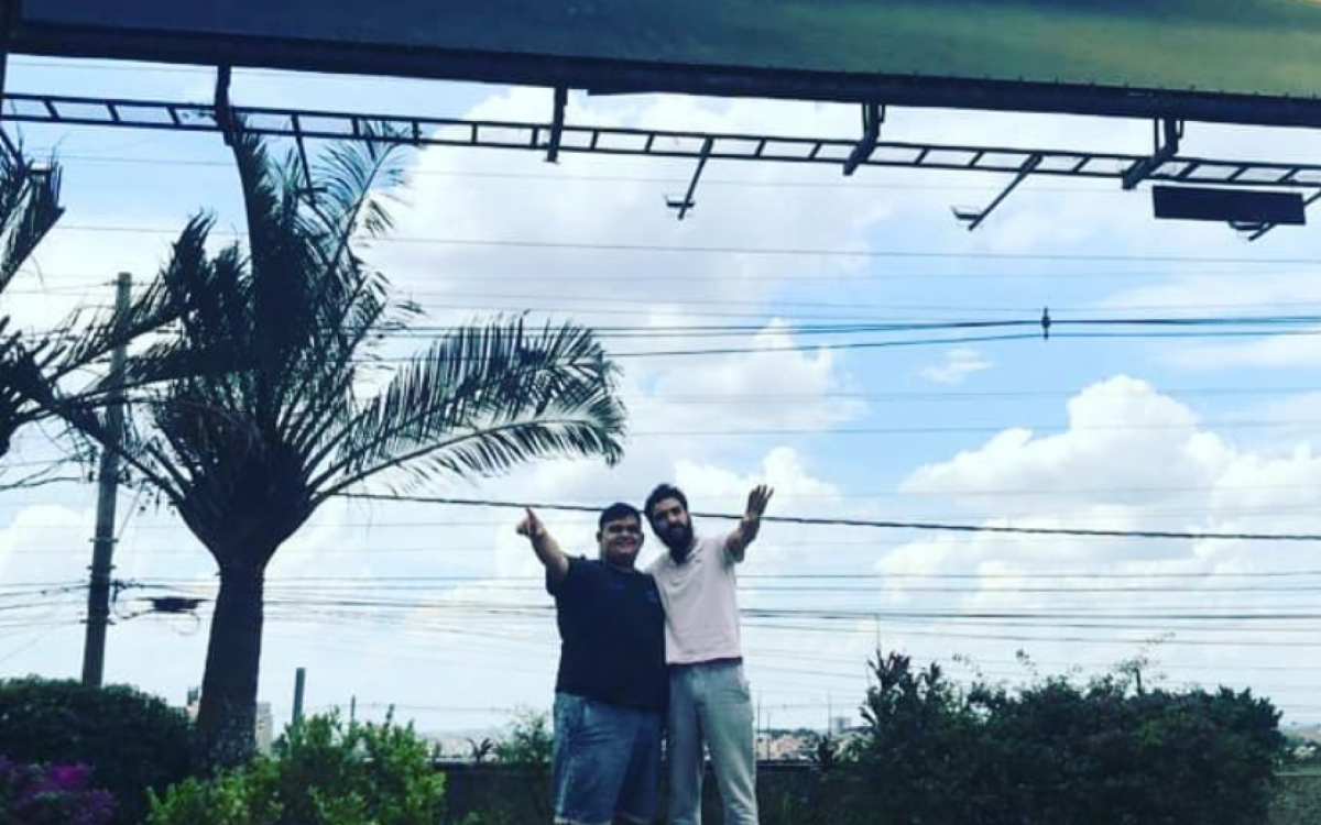 Caio Blat e o filho mais velho, Antonio - Reprodução