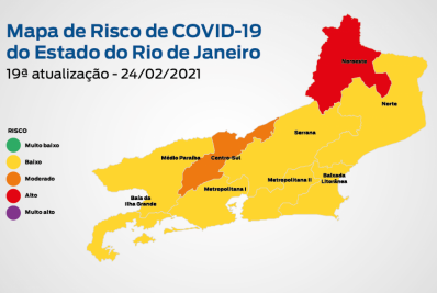 Mapa de risco: Estado permanece em bandeira amarela com baixo risco de covid-19