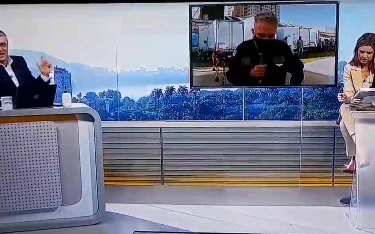 Jornalista e secret&aacute;rio se desentenderam durante discuss&atilde;o sobre a necessidade do estado do Rio adotar novas medidas de restri&ccedil;&atilde;o para conter o avan&ccedil;o da covid-19