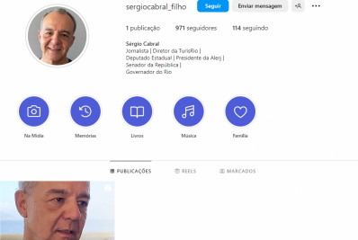 Sérgio Cabral aparece em novo perfil no Instagram 