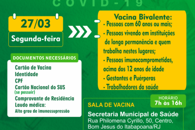 Todas as pessoas com cinco anos de idade ou mais poderão ser vacinadas na segunda-feira