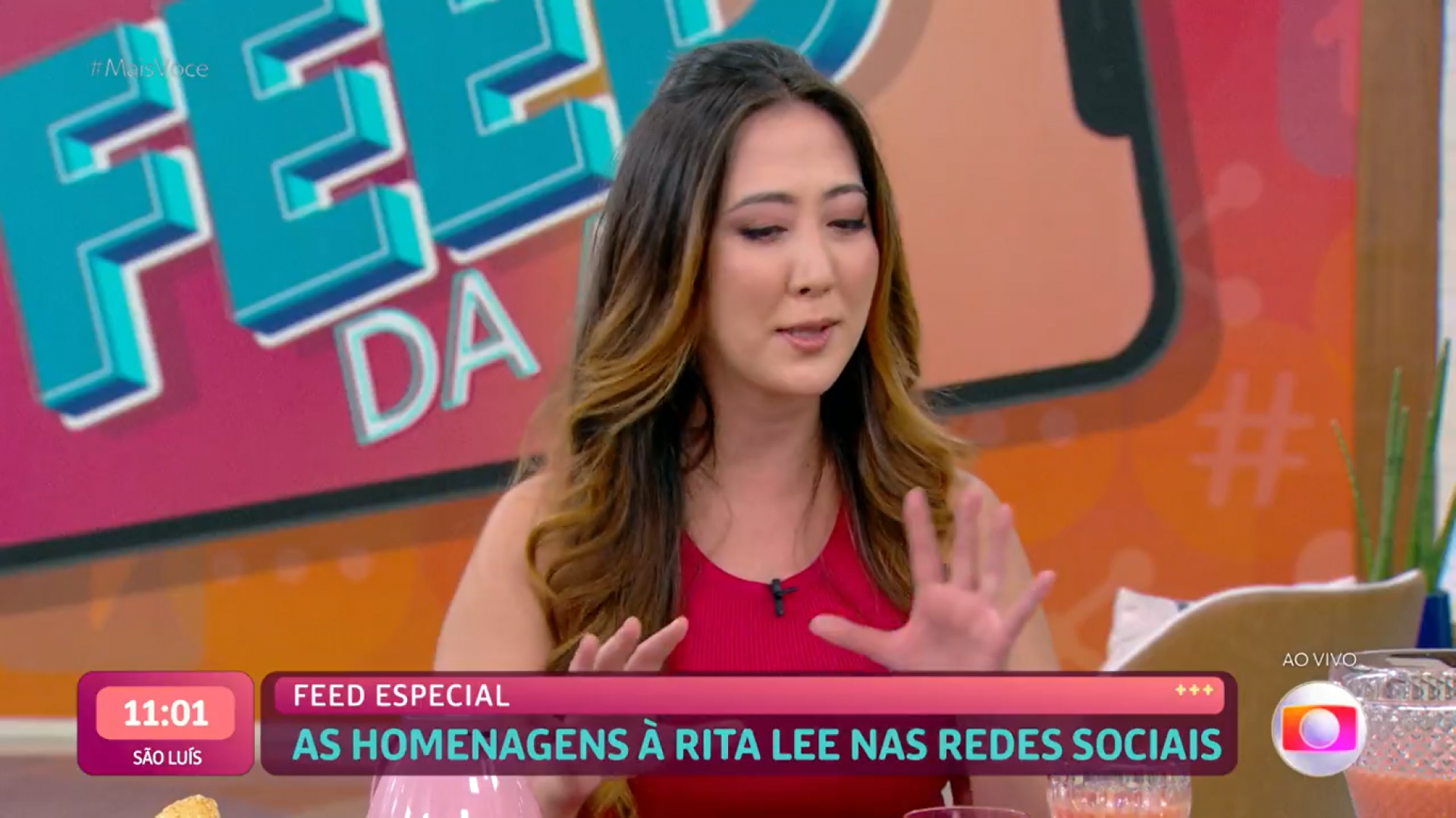 Juju Massaoka trouxe no 'Mais Você' a repercussão da morte de Rita Lee nas redes sociais - Reprodução/Globo