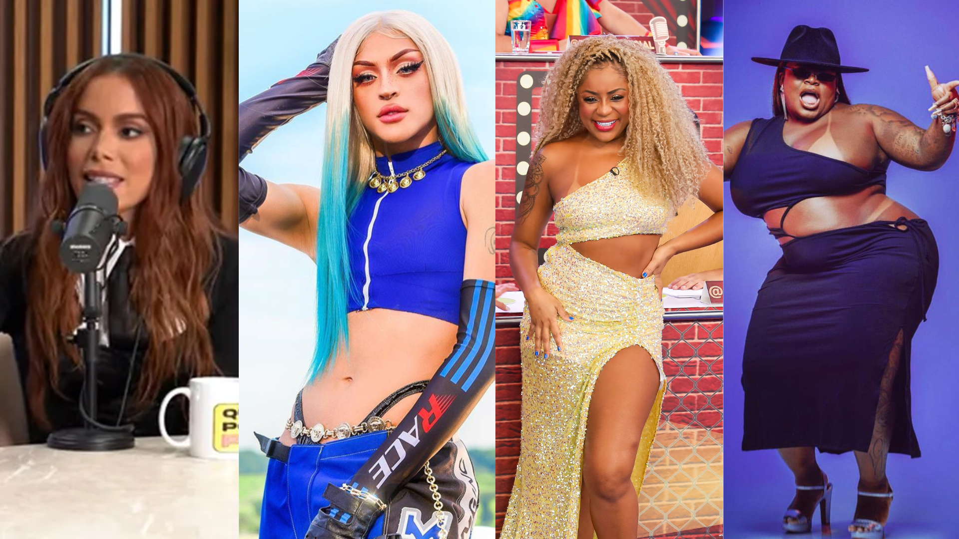 Anitta, Pabllo Vittar, Cariúcha e Jojo Todynho - Reprodução/Internet