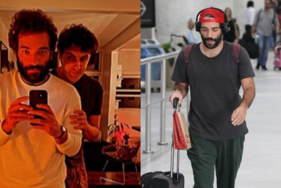 Humberto Carrão desembarca no Rio após aniversário de amigo