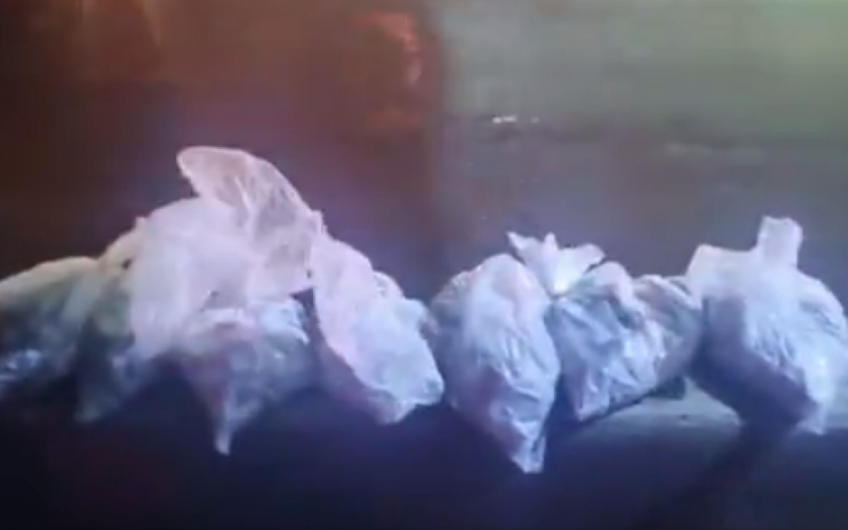 Dentro do ve&iacute;culo foram encontrados sete sacos com grande quantidade de maconha