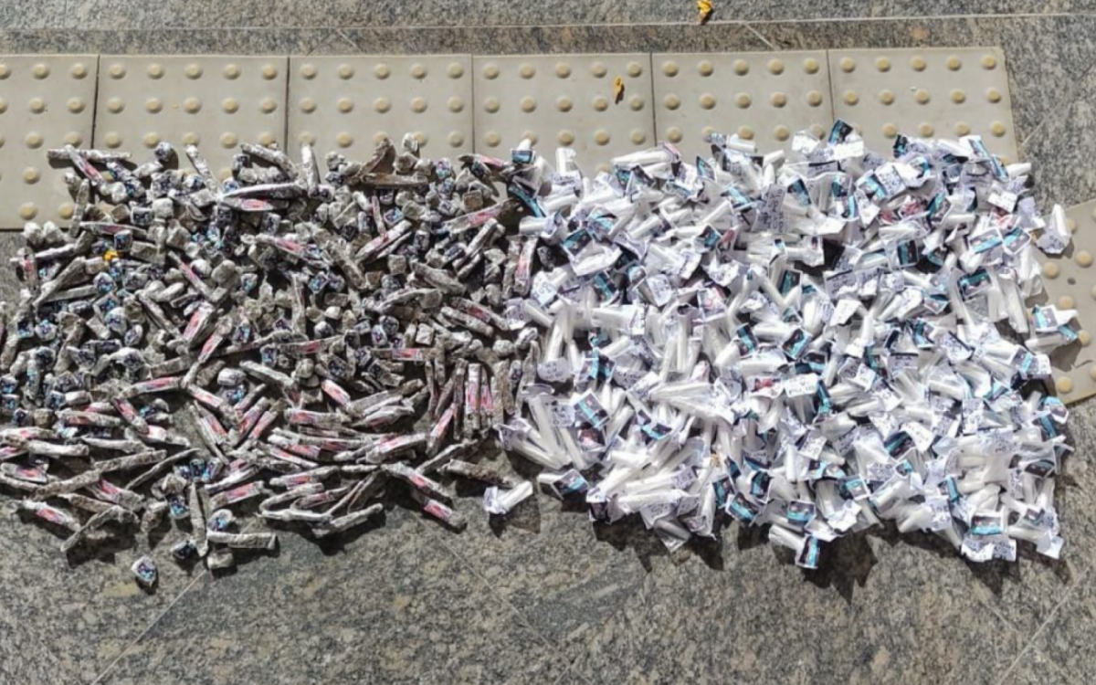 Foram apreendidas mais de 300 buchas de maconha e 280 cápsulas de cocaína
