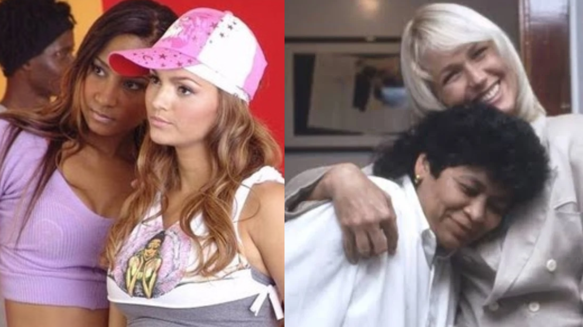 Drika Marinho e Kelly Key (esq.) e Marlene Mattos e Xuxa Meneghel (dir.) - Reprodução/Internet