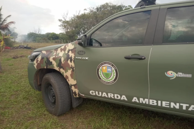 Guarda Ambiental se desdobra para conter queimada em área de preservação permanente