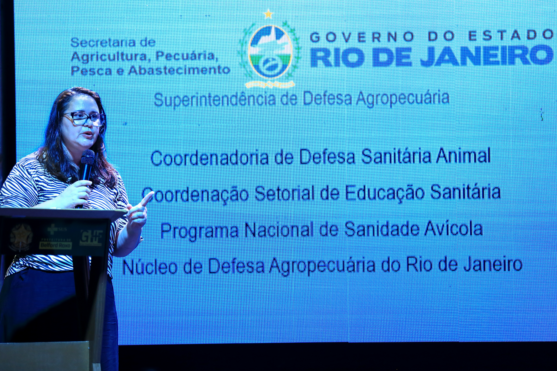 Lilia Aparecida Marques, a veterinarian representing the National Center for Agricultural Defense, gave a speech on this topic - Rafael Barreto / PMBR