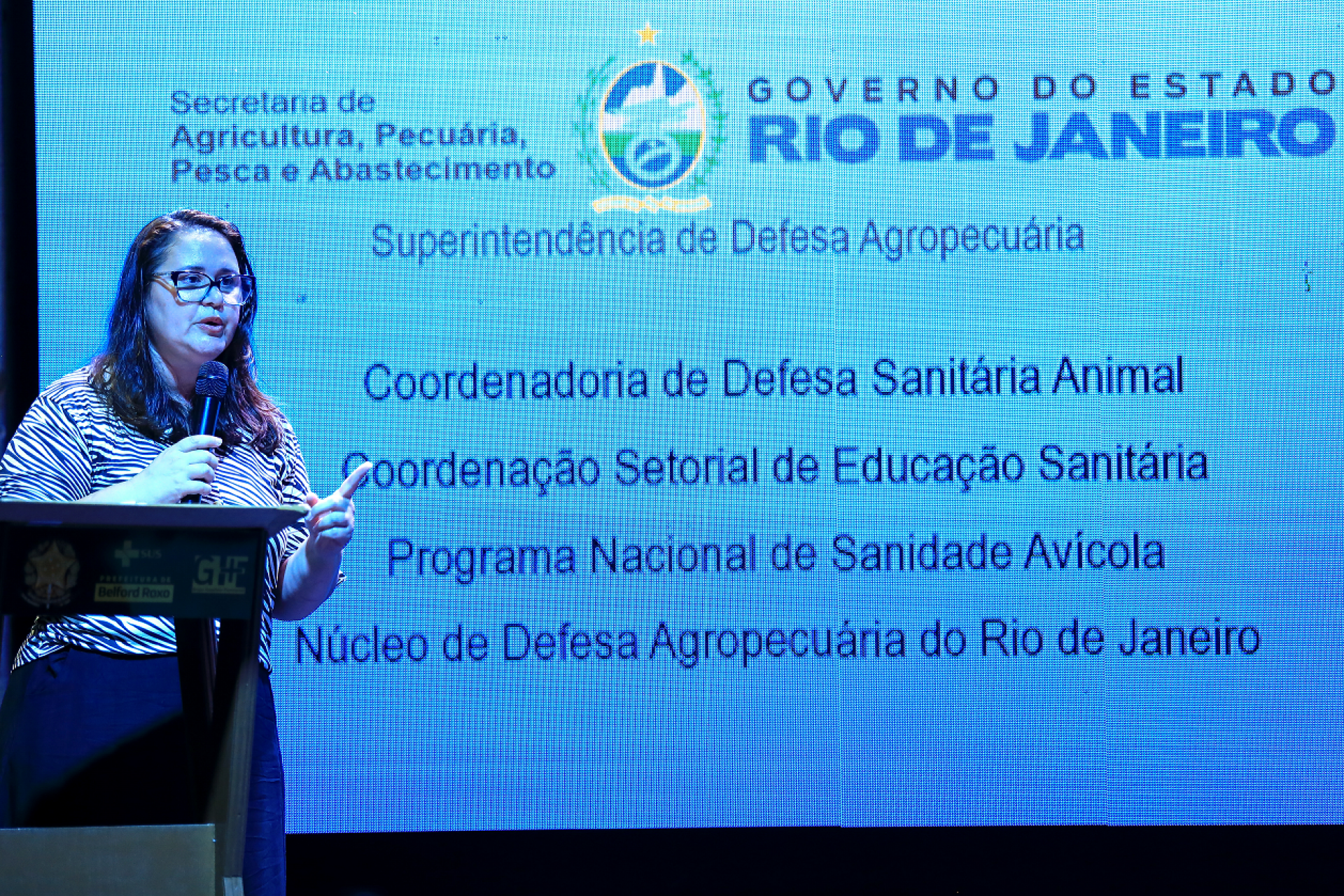 A representante do Núcleo de Defesa Agropecuária do Estado, a médica veterinária Lilia Aparecida Marques realizou uma palestra sobre o tema - Rafael Barreto / PMBR