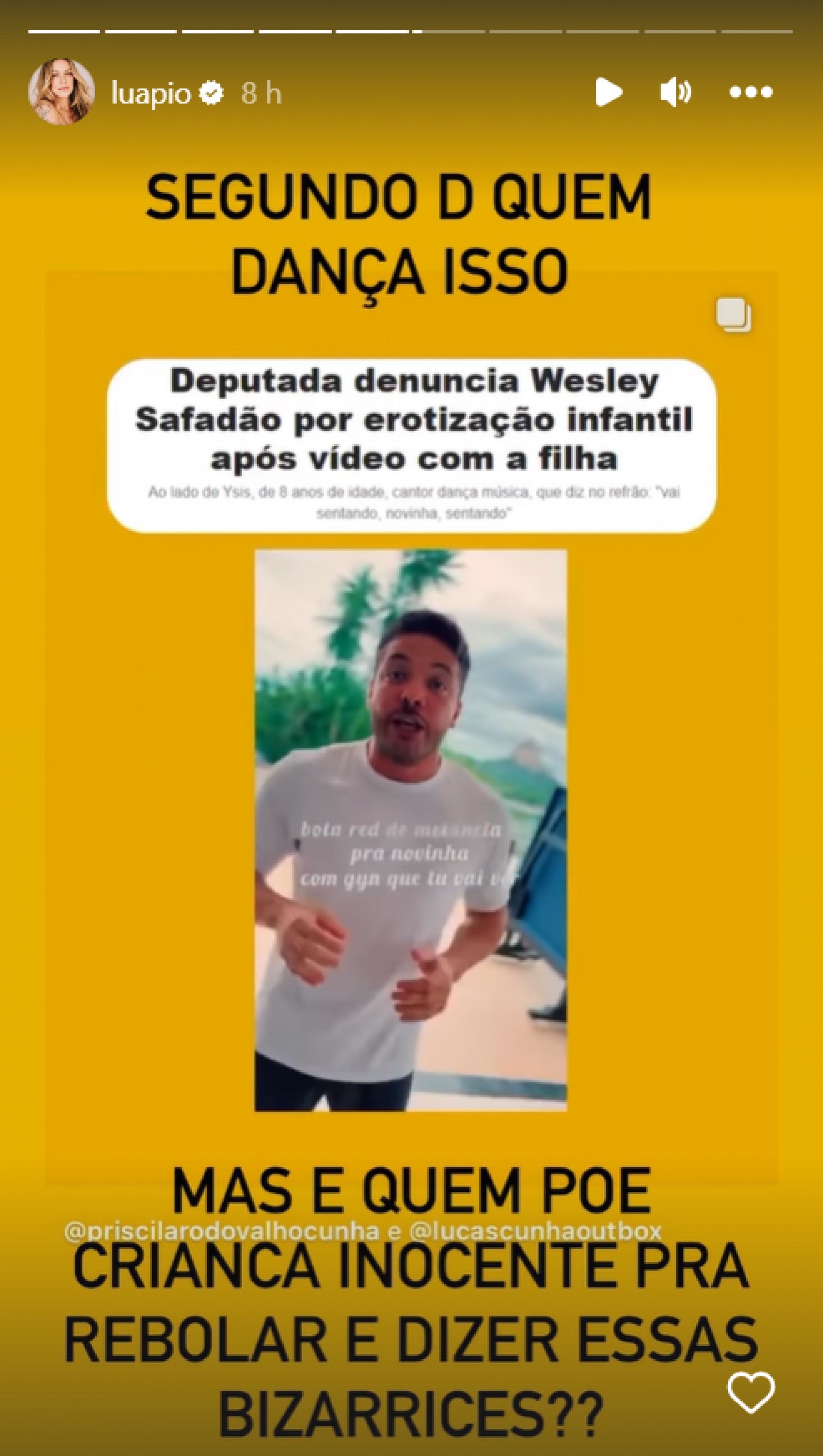 Luana Piovani detona músicas de Luísa Sonza e Wesley Safadão através dos stories do Instagram - Reprodução / Instagram