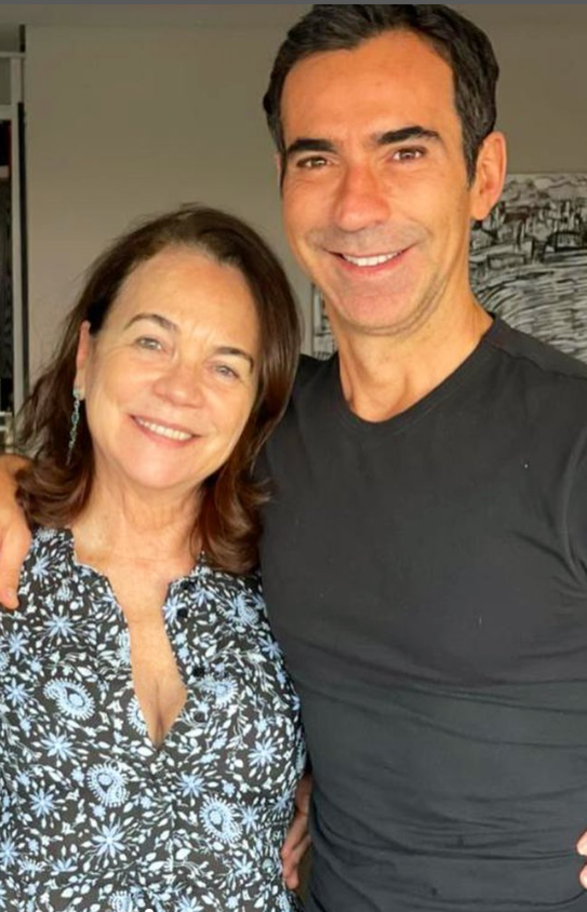 Cesar Tralli e a mãe, Edna Tralli - Reprodução / Instagram