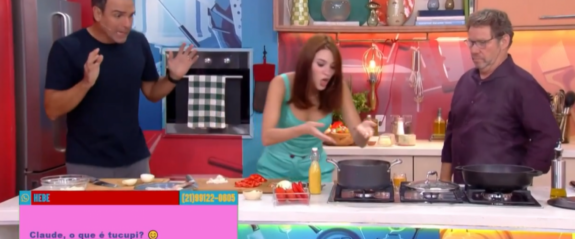 Tadeu Schmidt se desespera ao colocar ingrediente errado na panela - Reprodução/GNT