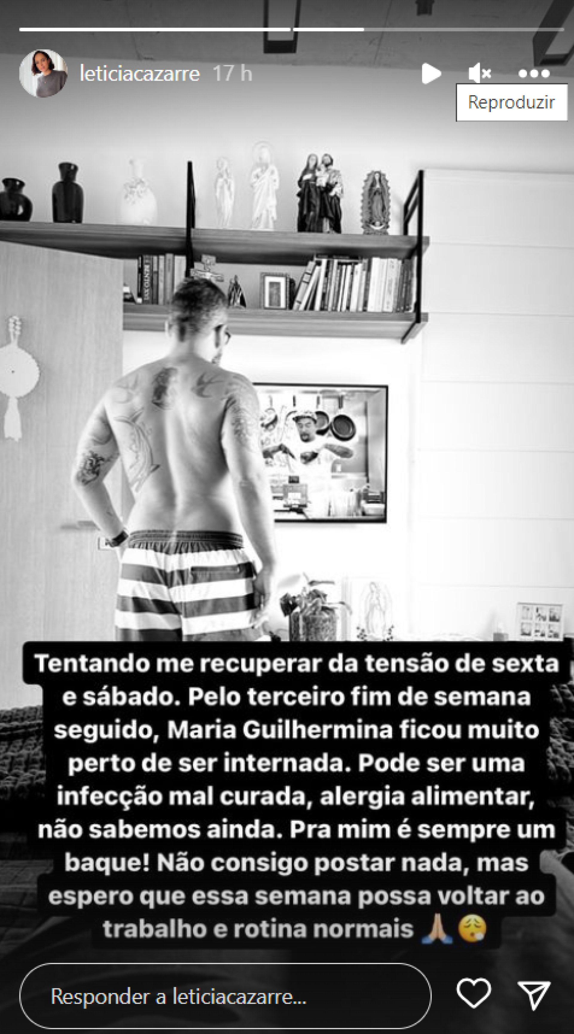 Letícia Cazarré faz desabafo sobre estado de saúde da filha caçula, Maria Guilhermina - Reprodução / Instagram