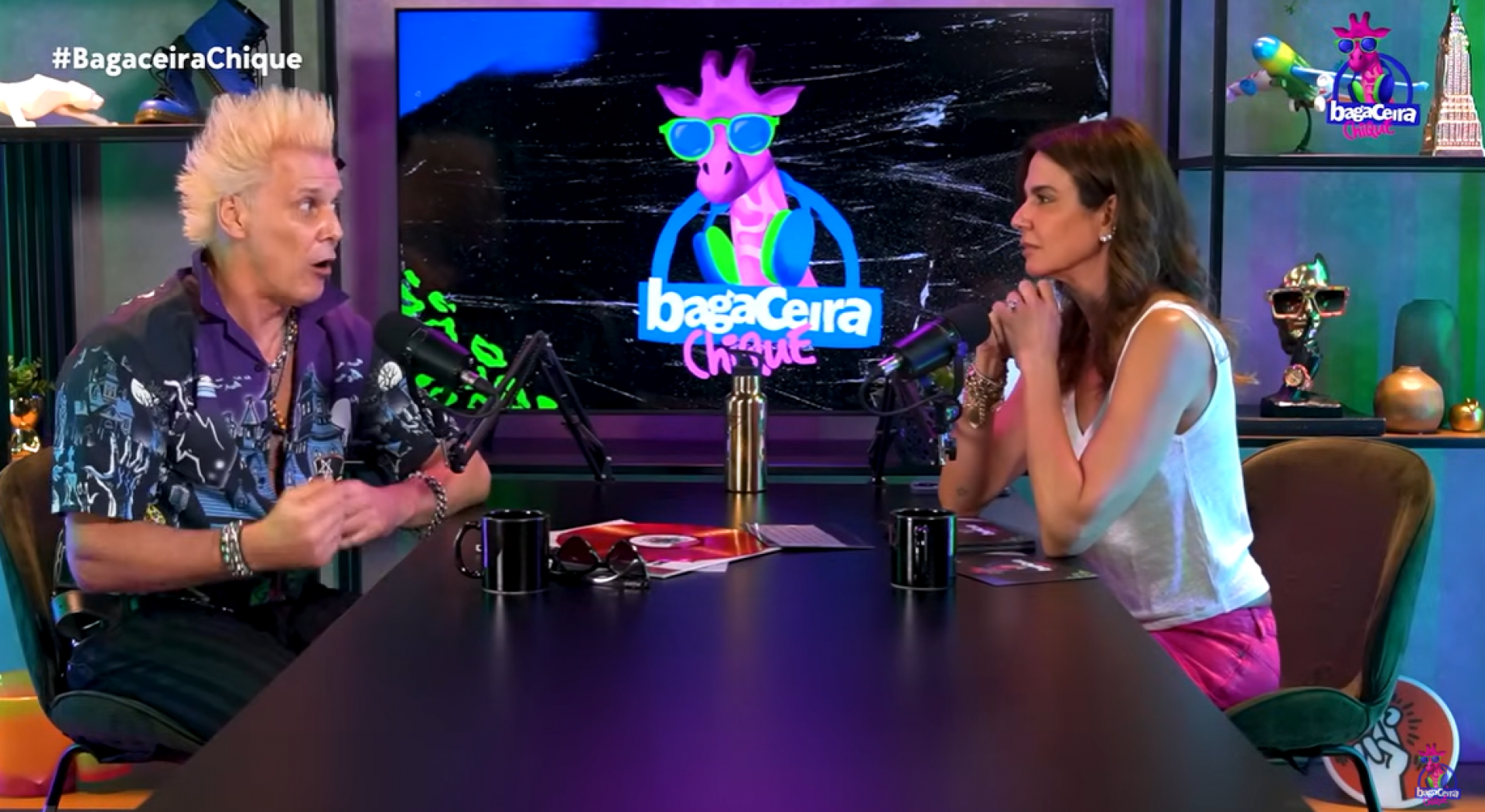 Supla e Luciana Gimenez durante o podcast 'Bagaceira Chique' - Reprodução / YouTube