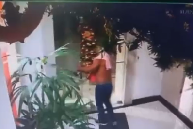 Ladrão invade prédio em Santa Teresa e leva árvore de Natal da portaria