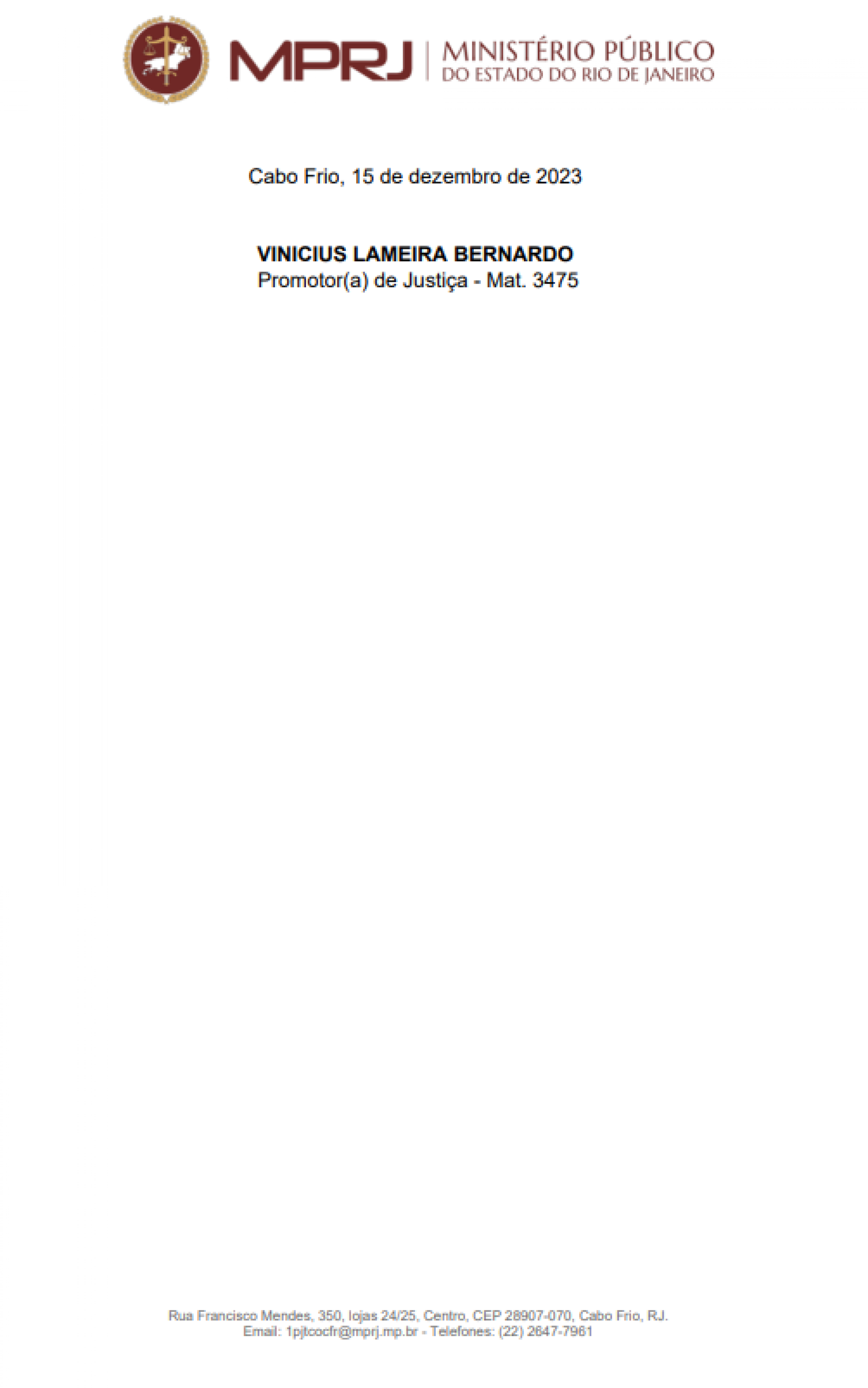 Remcomendação MPRJ - MPRJ