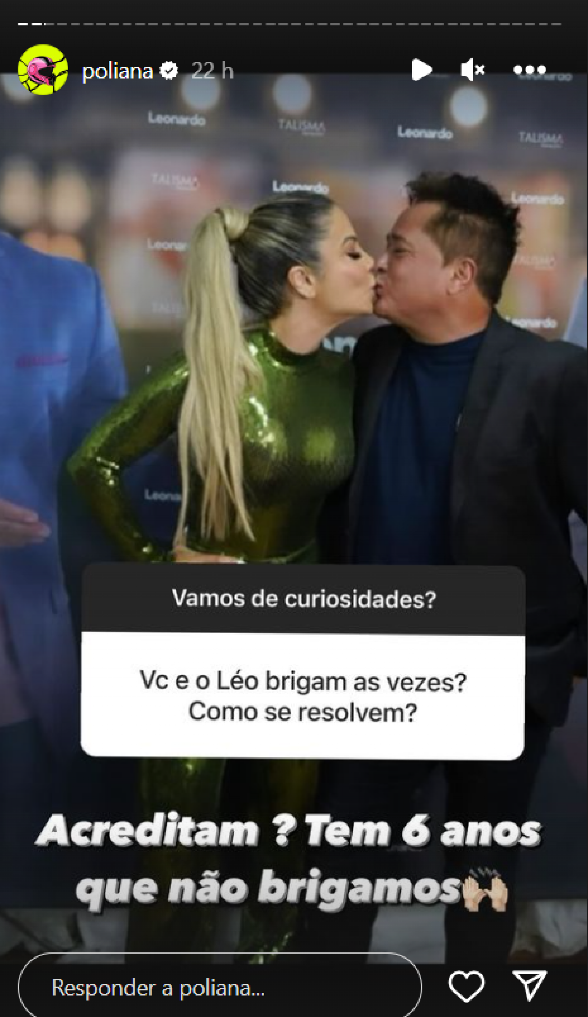 Esposa do cantor Leonardo, Poliana Rocha revela que o casal não briga há seis anos - Reprodução / Instagram 