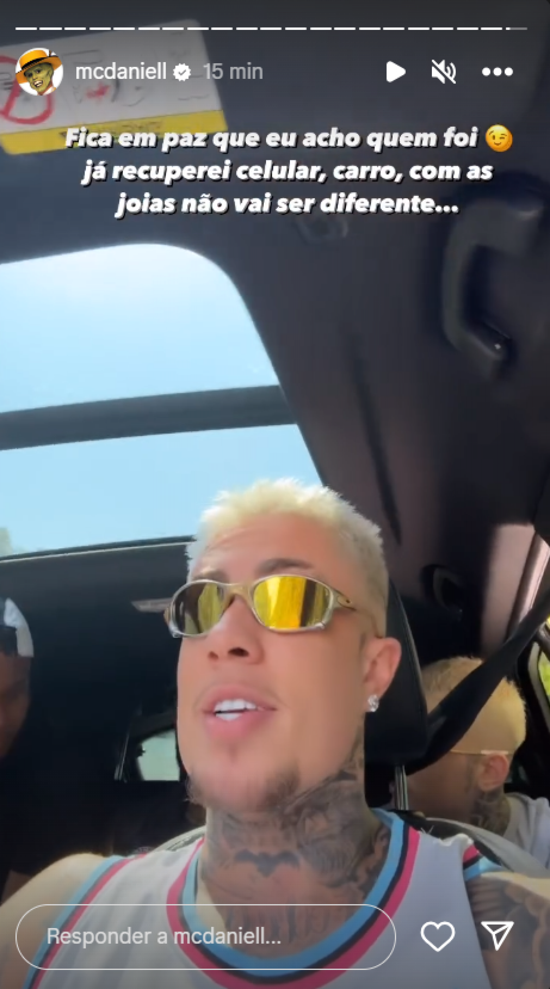 MC Daniel afirma que procurará suas joias - Reprodução / Instagram