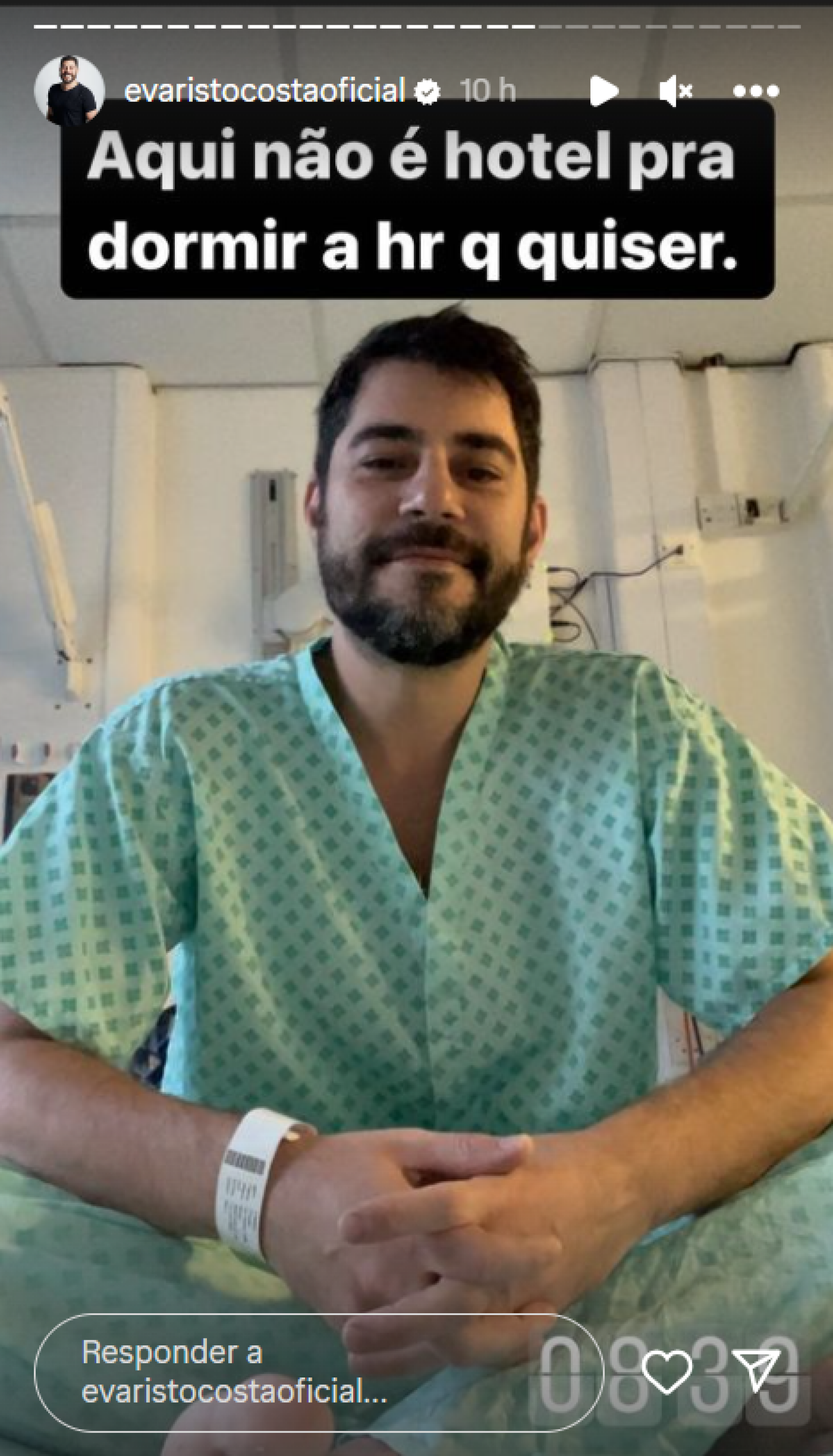 Evaristo Costa atualiza estado de saúde após internação na UTI - Reprodução / Instagram