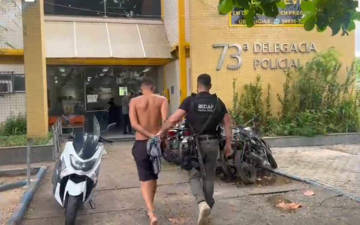 Ap&oacute;s pris&atilde;o, bandido foi encaminhado &agrave; 73&ordf; DP (Neves)