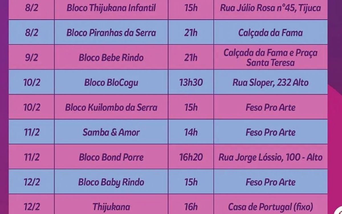 Programação dos blocos de carnaval de Teresopolis começa na quinta-feira (8)