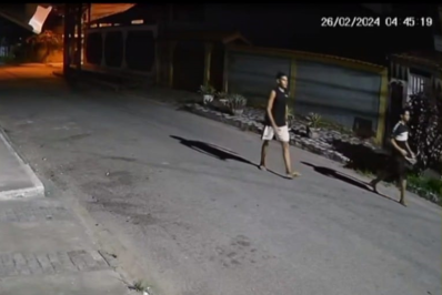 Câmeras de vigilância flagram dupla de assaltantes no Flamengo