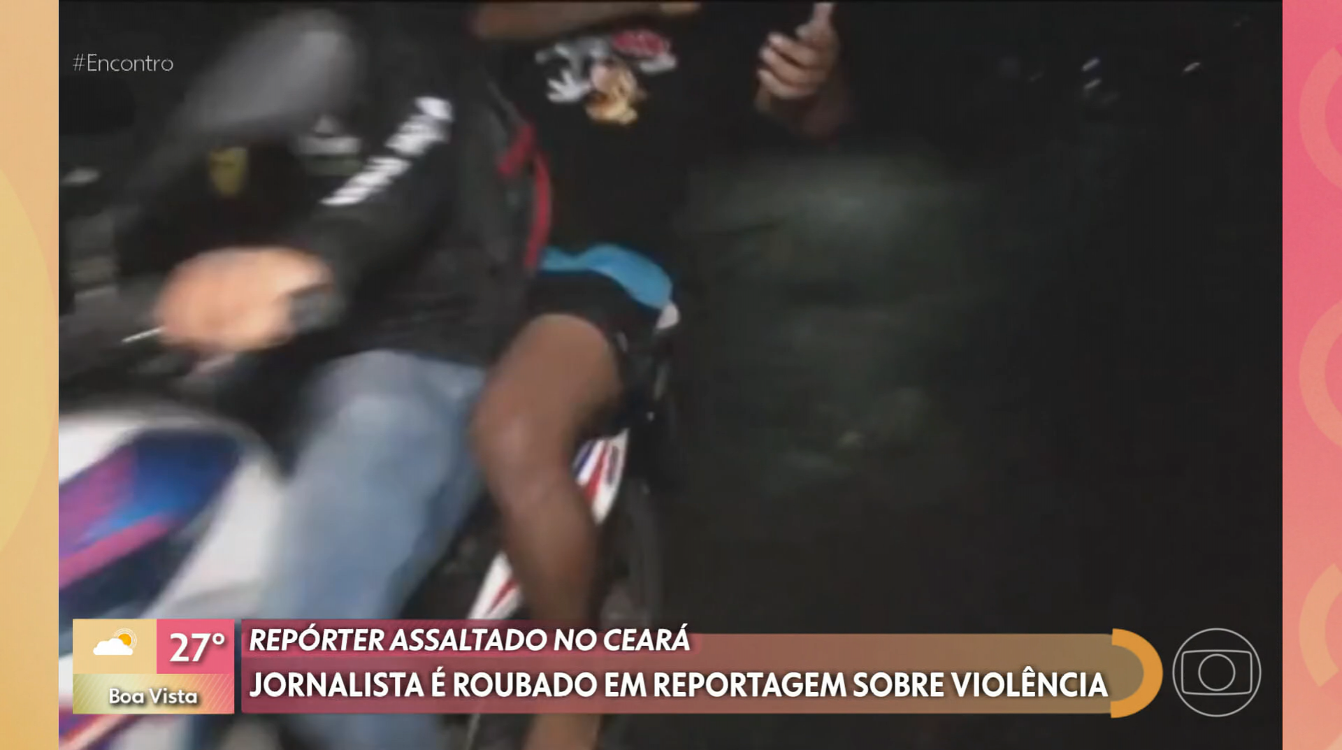 Jornalista Nathan Gomes é assaltado enquanto fazia reportagem sobre violência, no Ceará - Reprodução / Globoplay