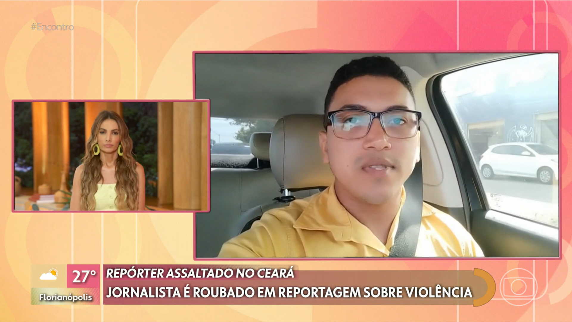 No 'Encontro', jornalista Nathan Gomes fala a respeito de assalto durante reportagem sobre violência - Reprodução / Globoplay