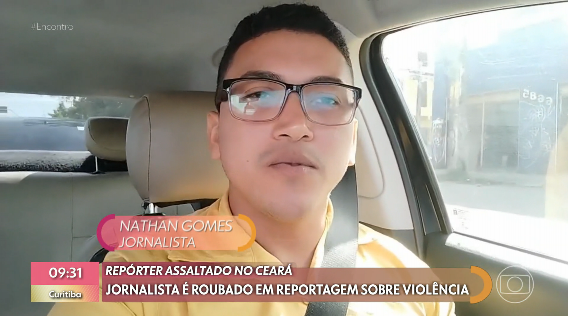 No 'Encontro', jornalista Nathan Gomes fala a respeito de assalto durante reportagem sobre violência - Reprodução / Globoplay
